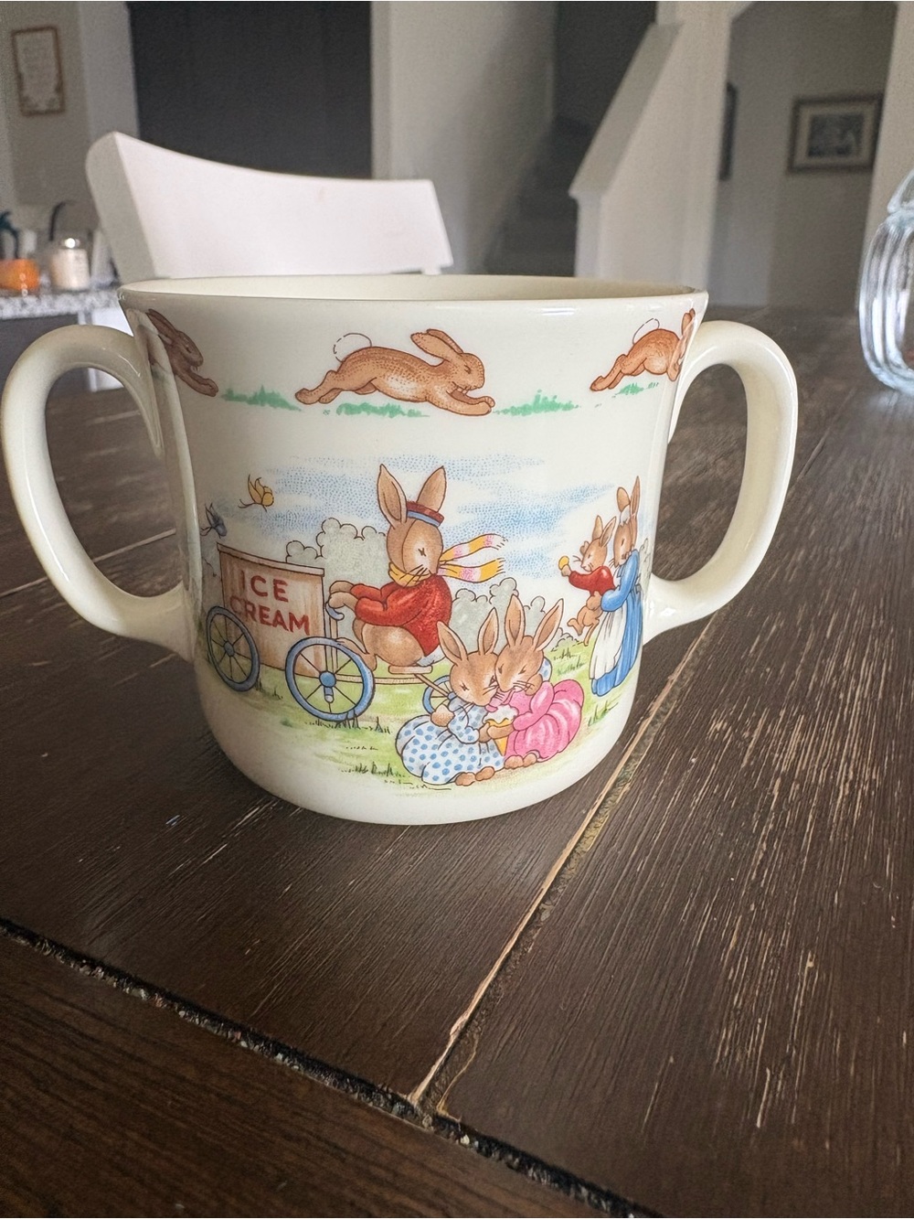 Vintage Royal Doulton Two-Handled Bunnykins Cup - Ice Cream